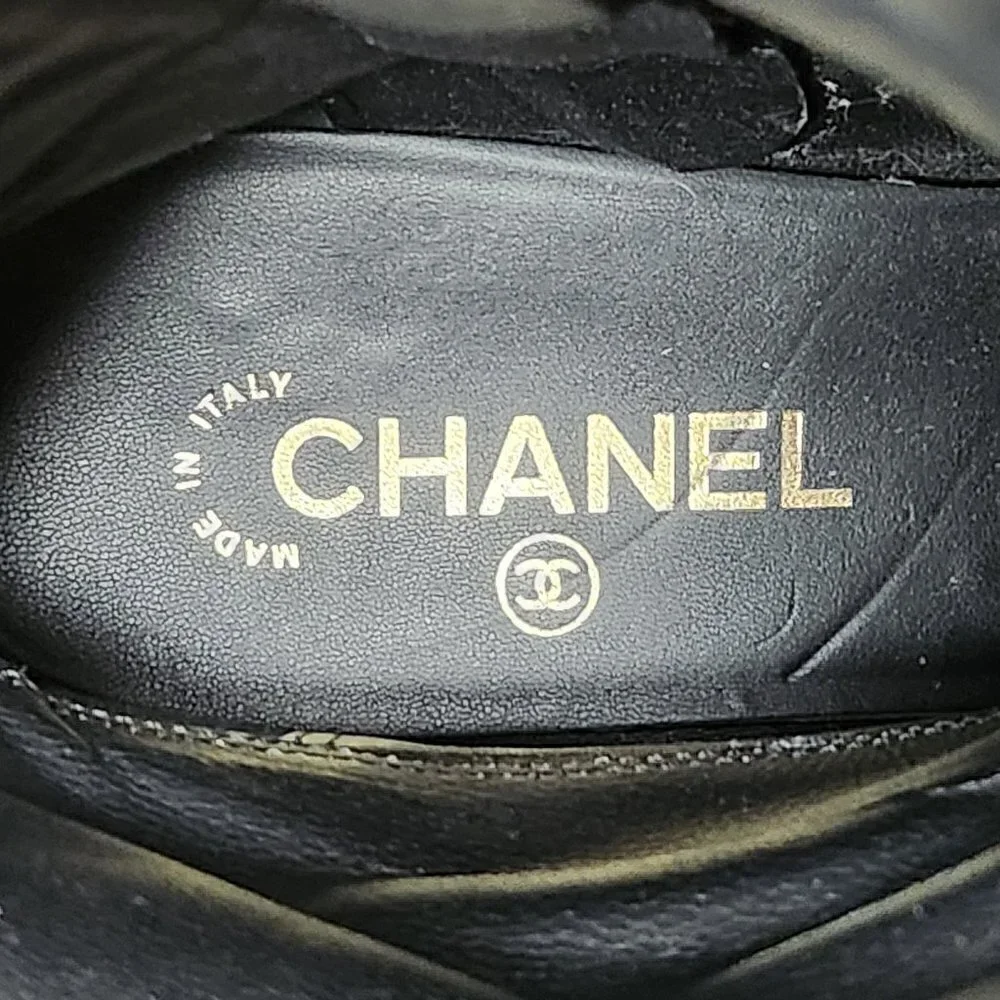 Chanel Mid-Calf Quilted Black Leather Boots, Authentic